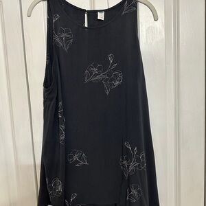 Black Floral Sleeveless Top